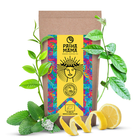 Zestaw Guayusa Pachamama Menta Limon 100g akcesoria