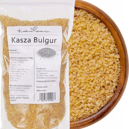 KASZA BULGUR 1kg DROBNA NATURALNA Z PSZENICY DURUM | KUCHNIA ZDROWIA