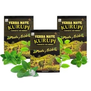 Yerba Mate Kurupi Menta Boldo 3x500g 1500g