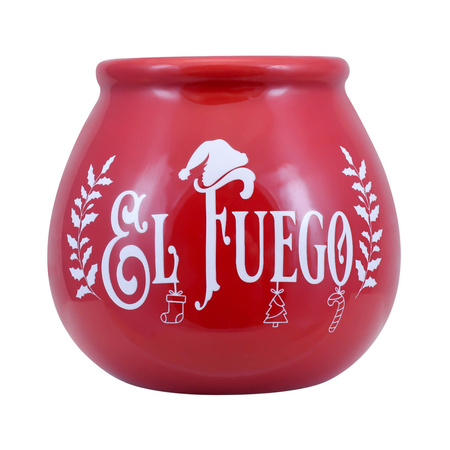 Tykwa Ceramiczna z logo El Fuego - Christmas Edition (czerwona) 300 ml