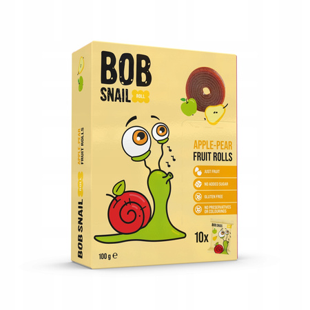 Rollsy owocowe jabłko-gruszka TM BOB SNAIL 100 g (10*10 g)