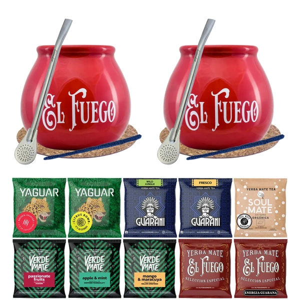 Zestaw Yerba Mate dla Dwojga 10x50g 500g El Fuego