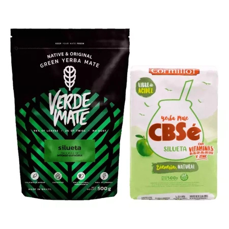 Yerba Verde Mate Green Silueta + CBSe 2x500g 1kg