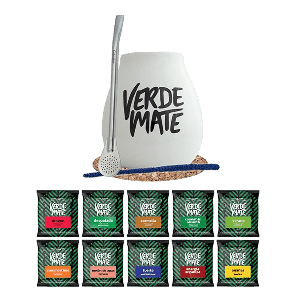 Zestaw Yerba Verde Mate 500g 10x50g Tykwa Bombilla 