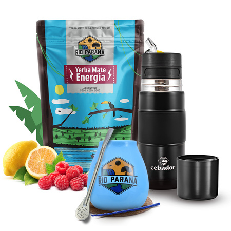 Zestaw Yerba Mate Rio Parana Energia 500g 0,5kg Yerbomos + Tykwa + Bombilla