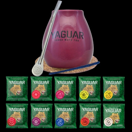 Zestaw Yerba Mate Yaguar 10x50g Tykwa Bombilla