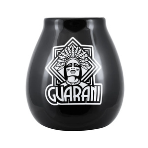 Tykwa ceramiczna czarna z logo Guarani - 350ml